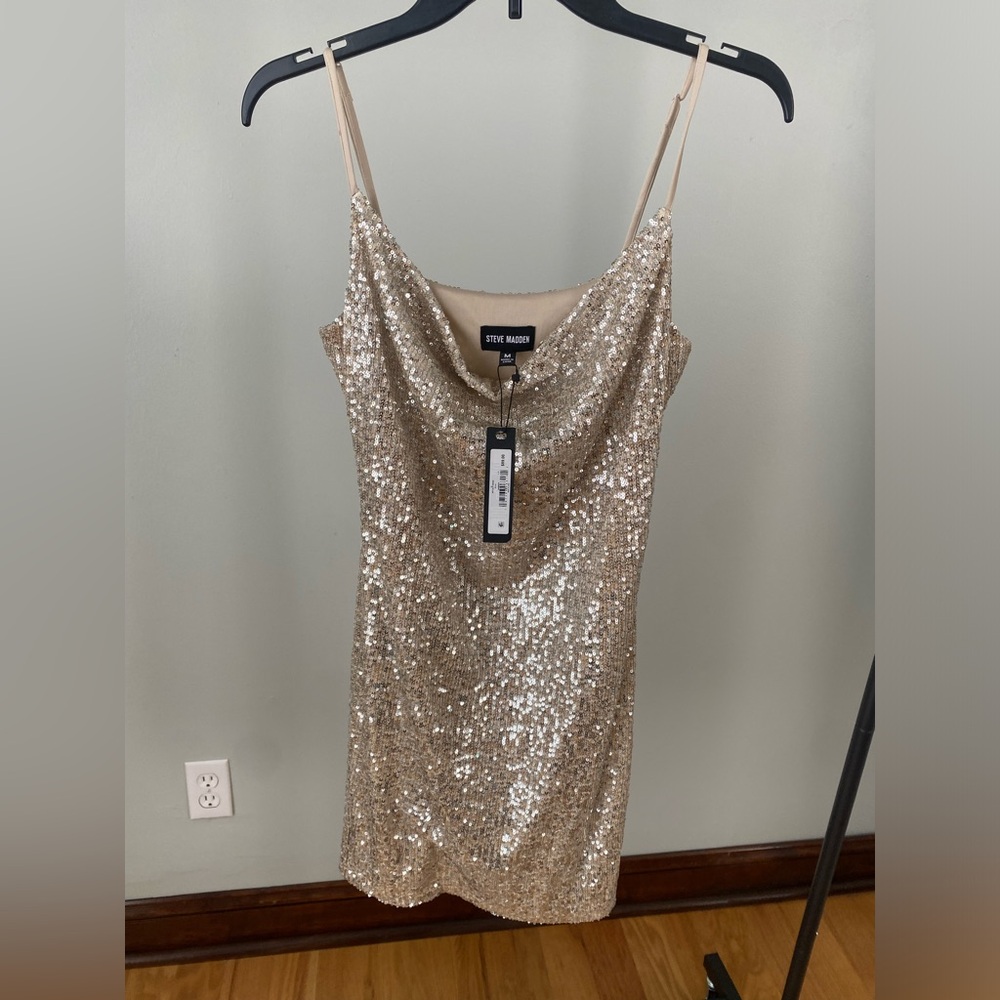 Steve Madden Champagne Sequin Dress